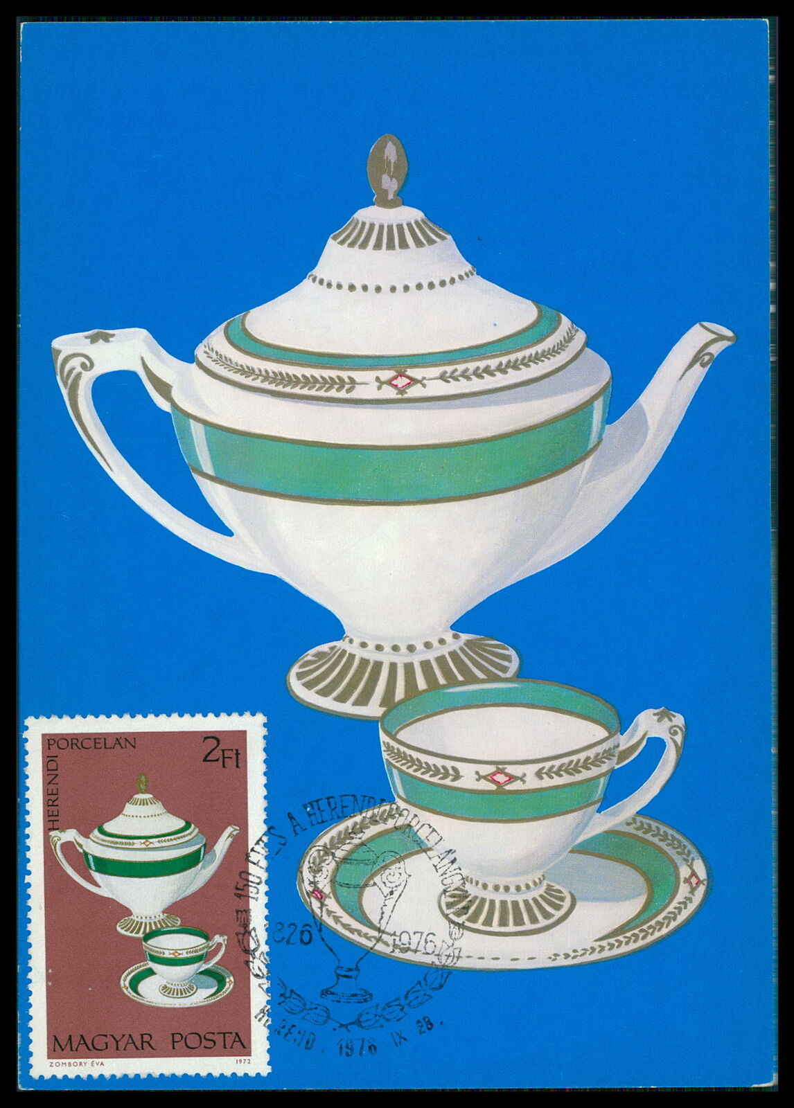 Ungarn Mk 1972 Herend Porzellan China Porcelain Maximumkarte Maxi Card Mc Da21